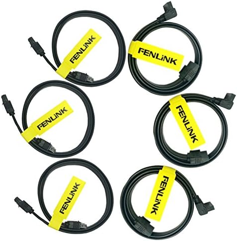 Fenlink New 18-Inch SATA III 6.0 Gbps Cable with Locking Latch, 3 x 90-Degree Plug and 3 x 180-Degredd Plug