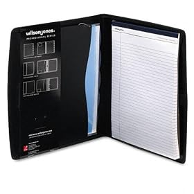 Wilson Jones Padfolio/Sorter, Polypropylene, Clear Dividers with Tabs, Pen/Card Holders, Black (55764)
