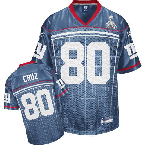 NFL Men's New York Giants Victor Cruz #80 2011 Super Bowl XLVI Participant Jersey (Royal, X-Large)