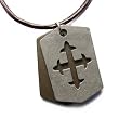 Cross of Salvation Leather Die Cast Pendant with Necklace