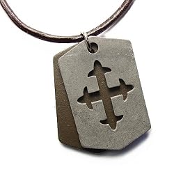 Cross of Salvation Leather Die Cast Pendant with Necklace