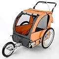 Hundefahrradanh�nger BTP03 f�r Hunde zum Transportieren Orange/Grau