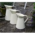 Cream Enamel Flower Jug