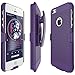 iPhone 5S Case, Rhidon Super Slim Hard Shell Layer Holster Open-Face Sport Case with Holster Kickstand and Locking Belt Swivel Clip for Apple iPhone 5 5S SE (Purple)