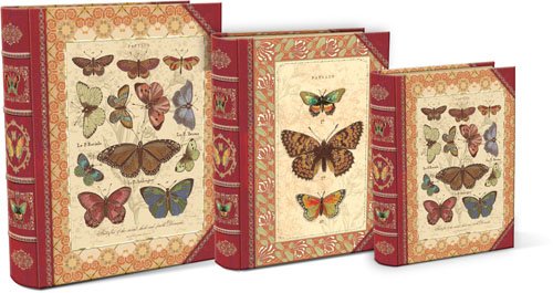 Butterflies Punch Studio Nesting Set of 3 Book Boxes