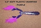 4.5 Soft Plastic Crawfish - (10 Pack) Purple with various tail colors