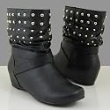 RESIN Women Studs Slouch Bootie Boots Black