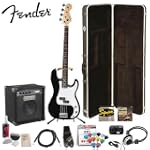 Fender Squier Affinity Stop Dreaming, Start Playing Set: Black P Bass & Rumble 15 Amp with Accessories, Bass Care Kit & Hard Case - Includes: Squier Strings, Ultra Stand, Fender/ GO-DPS 12 Pack Pick Sampler (Part# DPS-FN-SAMPLER), MBT Hard Case & Fender Polish Spray, String Cleaner & Polishing Cloth