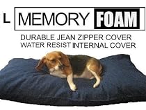LARGE DURABLE Shredded Memory Foam Dog Bed Pillow 50"X29" with 2 layer of covers