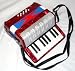 Musical Instruments : Piano Accordion 17 Keys 8 Bass - Red