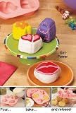 2-Pc Girl Power Silicone Bakeware Cake Pans-Makes 8 Cupcakes, Geletains, & More-Lips, Hearts, Flowers, Purse