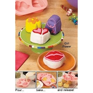 2-Pc Girl Power Silicone Bakeware Cake Pans-Makes 8 Cupcakes, Geletains, and More-Lips,... by Silicone Bakeware