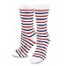 TeeHee Novelty Fashion Americana Crew Socks for Women 4-Pair (Stars and Stripes)