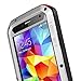 Love Mei Shockproof Waterproof Dust/Dirt/Snow Proof Aluminum Metal Gorilla Glass Military Heavy Duty Protection Case Cover for Samsung Galaxy S5 S V I9600 Silver
