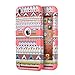 iPod Touch 6 Case,iPod Touch 5 Case ,ULAK [Colorful Series] Anti-slip Cover 3 in 1 Hard PC+Soft Silicone Hybrid Dust Scratch Shock Resistance for iPod touch 5 6th Gen (Purple Tribal/Neo Red)