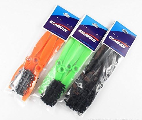 HOBBYSUNRISC 12 pcs 6 pairs GemFan 6040 CW CCW Propeller for Mini Multi-Rotor Quadcopter (Black Green and Orange)