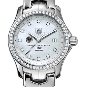 University of Michigan TAG Heuer Watch - Women's Link with Diamond Bezel