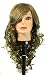 23 Long Mixed Brown big curls / long bangs synthetic wig