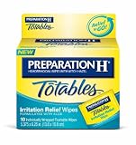 Preparation H Hemorrhoidal with Witch Hazel Wipes, Totables Irritation Relief, 10 Individual Wipes (Pack of 2)