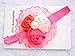 Qandsweet Baby Girl's Beautiful Rose Flower Hairbands (5pack)