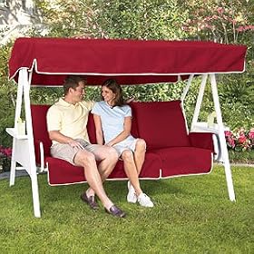 3-Seater Patio Swing with Canopy, Forest Green, FOREST GREEN by Brookstone