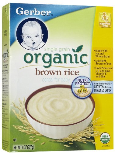 Gerber Organic Cereal - Brown Rice, 8 oz (Pack of 3)