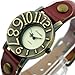 Retro Women Red Color Wrist Watch Personality Digital Design Soft Leather Strap Cheap Price Free Shipping W162