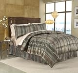 Divatex Home Fashions Soft and Elegant Jacquard 4-Piece King Comforter Set, Brown Stripe Review