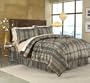 Divatex Home Fashions Soft and Elegant Jacquard 4-Piece Queen Comforter Set, Brown Stripe