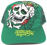 Ed Hardy Green Rhinestone Cap - Lucky Skull Design