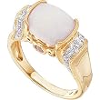 14K Yellow Gold Opal, Pink Tourmaline and Diamond Ring