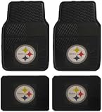 NFL Pittsburgh Steelers Car Floor Mats Heavy Duty 4-Piece Vinyl – Front and Rear
