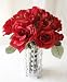 13" Red Wedding Flower Bouquet -18 Silk Rose Flowers