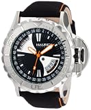 Haurex Italy Mens 8A365UNO Black Sea Day and Date Canvas Strap Sport Watch