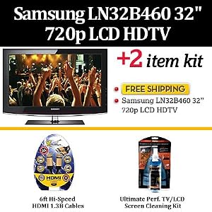 Samsung LN32B460 32" 720p LCD HDTV + 6ft HDMI Cable + Screen Cleaning Kit