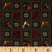 44'' Wide Freedom Noble Stature Horse Squares Green Fabric By The Yard