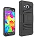 Galaxy J3 case, Black Dual Layer Holster with Kickstand and Belt Swivel Clip Phone Case Cover for Samsung Galaxy J3 - iWIRE® [Combo Series] & Touch Screen Pen