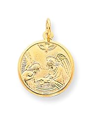 10K Gold Baptism Charm Religious Pendant Jewelry