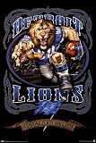 Detroit Lions (Mascot, Grinding It Out Since 1934) Sports Poster Print - 22x34 Poster Print, 22x34