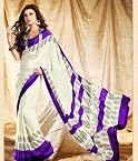 Aalya- Cream and Purple wonderful print saree