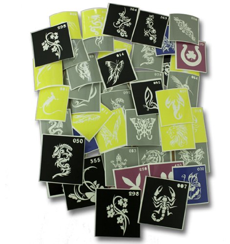 100 two layers of adhesive stencils for face painting, cleaning the air, or Glitter Tattoos!