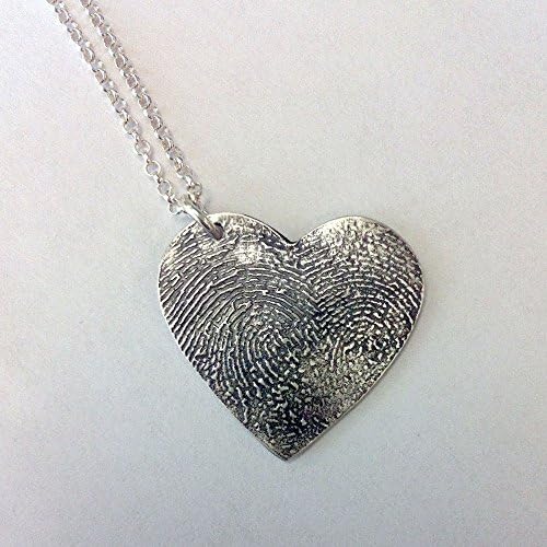 Fine Silver Double Fingerprint Pendant