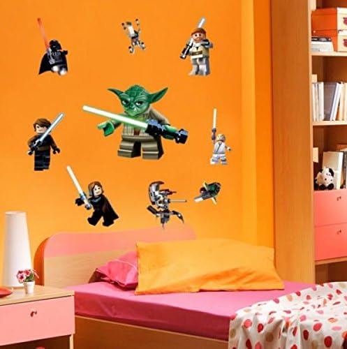 LEGO YODA Star War 9 Characters Decal Removable WALL STICKER Kids Room Decor Art # sw01