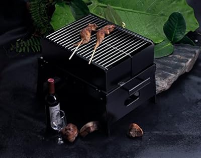 FlyingColors Barbecue BBQ Grill. Stainless Steel Portable Folding Charcoal Grill for Cookouts, Tailgate Parties, Car Camping