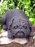 Eigenschaften Tiefes Kunsthandwerk GbR  / Tierfigur Steinfigur Mops Hund groß dunkelbraun