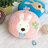 [Sugar Rabbit - Round Pink01] Blanket Pillow Cushion Travel Pillow Blanket (25.2 by 37... by 