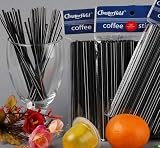Soton Slim Coffee Straws, Cocktail Straws, Black, 5-1/10 inch, 100pcs/pack