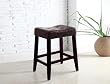 4 24" Saddle Back Espresso Kitchen Counter Bar Stools