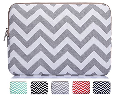 Mosiso - Chevron Gray Canvas Fabric 13-13.3 Inch Laptop / Notebook Computer / MacBook Air / MacBook Pro Sleeve Case Bag Cover, Chevron Gray