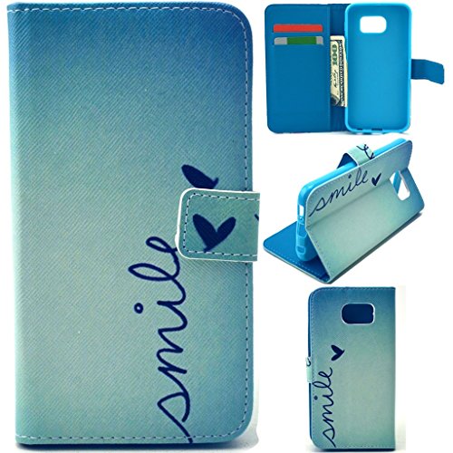 S6 Case,S6 Wallet Case,Gift_Source [Smile Butterfly] Magnetic Wallet PU Leather Stand Flip Protective Case Cover for Samsung Galaxy S6 SM-G920(NOT Fit Galaxy S6 Edge), Sent Screen Protector + Stylus Pen